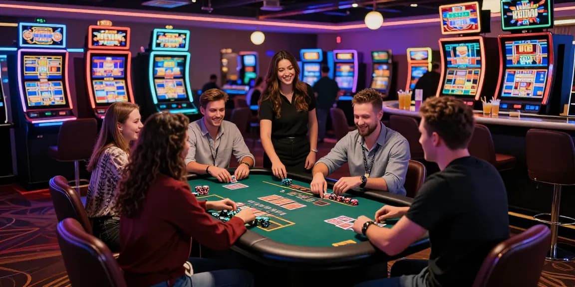 Casino players engaged in games at non-UK casinos, showing a lively atmosphere at https://tootingpharmacypractice.co.uk/ with vibrant lights and excitement.