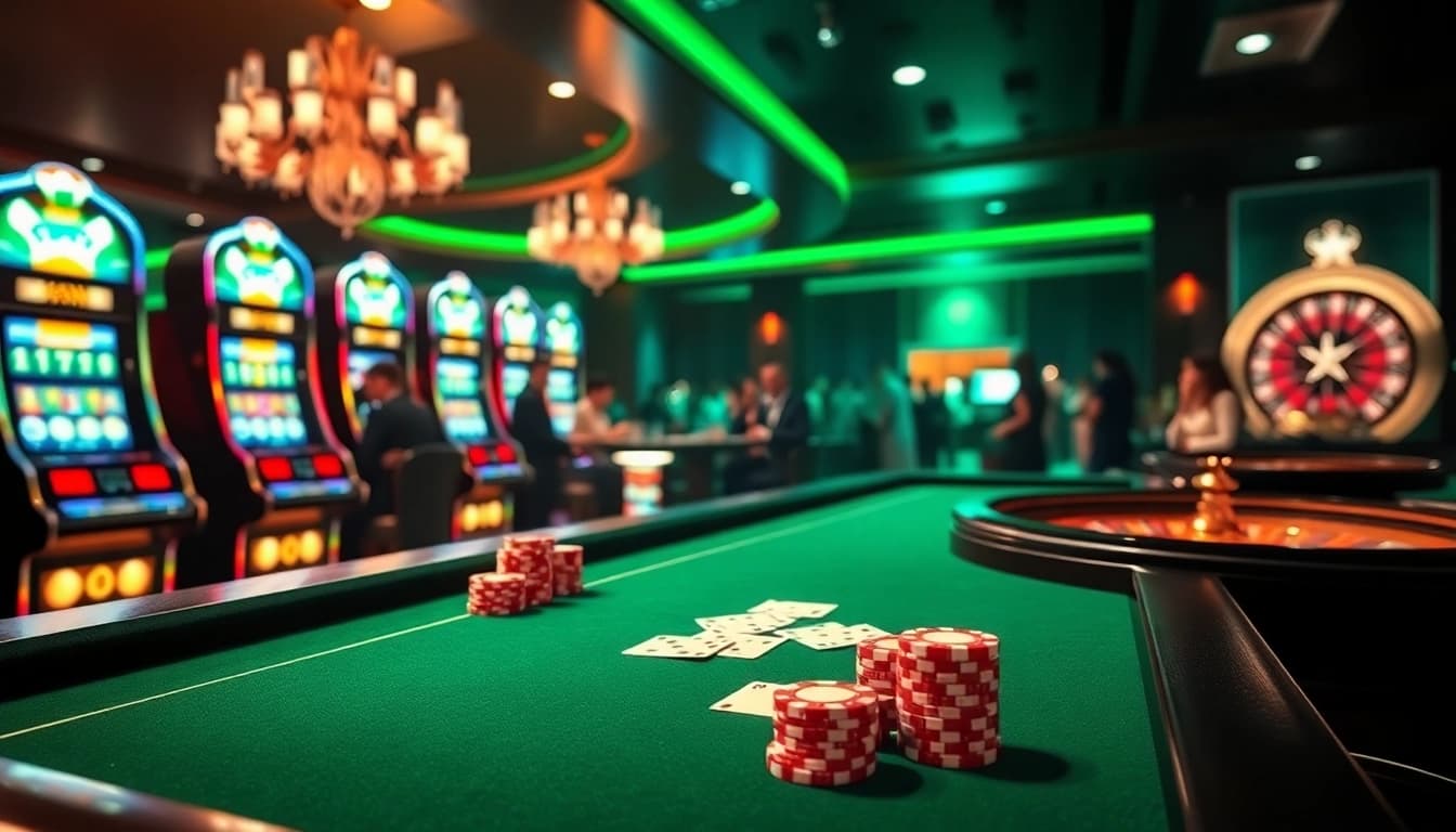 Gambling at XX88 with players enjoying poker and slot machines in a luxurious casino environment.