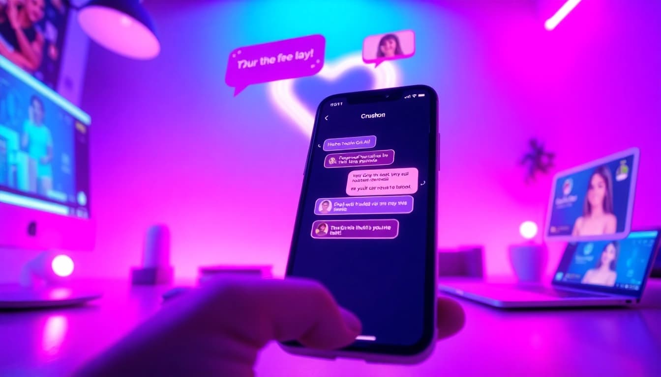 Engaging interface of free sex ai chatbot on a smartphone screen, showcasing vibrant digital interactions.