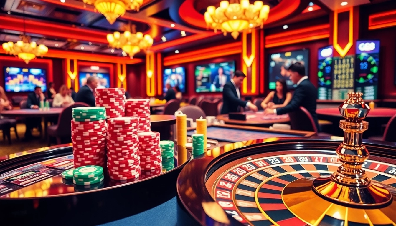 Experience the thrilling gameplay at GO88 with vibrant poker chips and a roulette wheel.