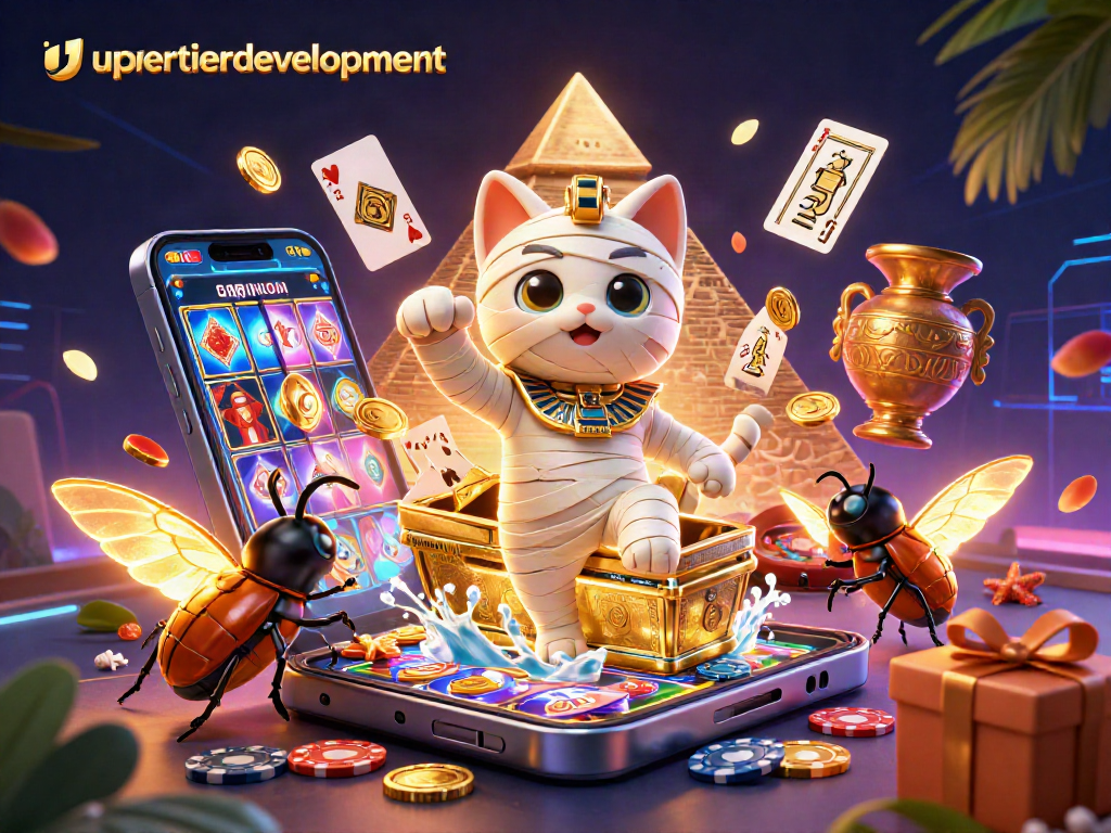 Mama kucing mumi dari uppertierdevelopment melawan permainan slot yang memikat di kasino.