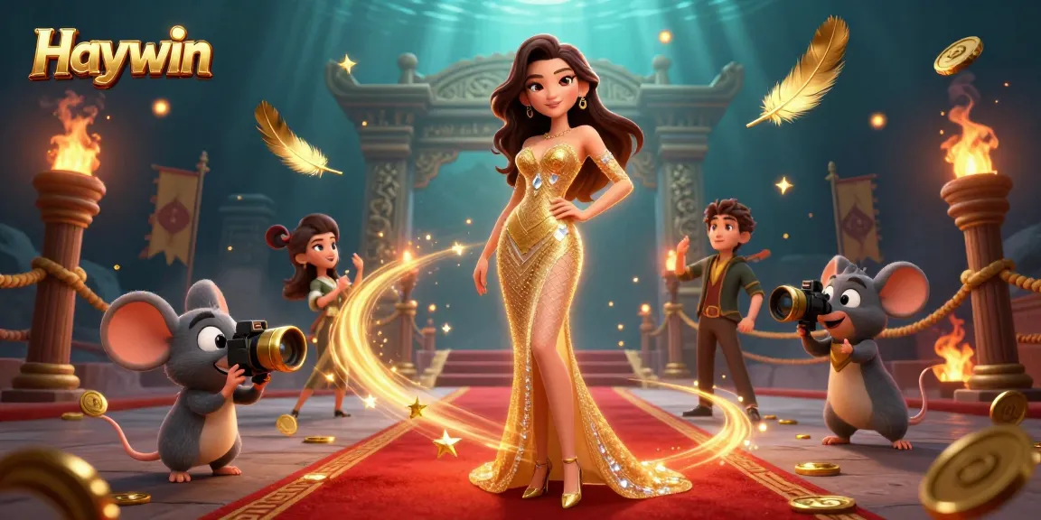 Haywin showcases thrilling casino gameplay with a glamorous 3D scene bursting with excitement.