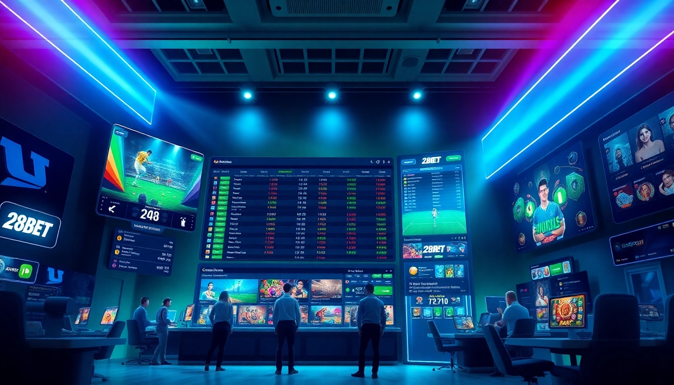 Dynamic gaming interface showcasing 28BET's betting options and user engagement.
