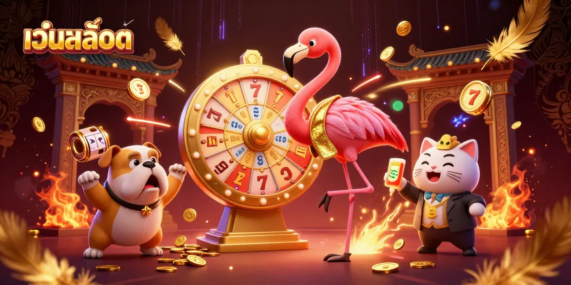 Engage with เว็บสล็อต by spinning the prize wheel in a vibrant 3D casino scene full of excitement.