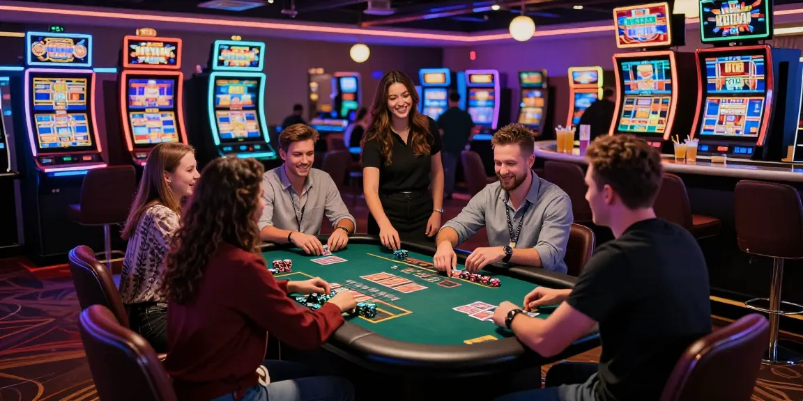 Casino players engaged in games at non-UK casinos, showing a lively atmosphere at https://tootingpharmacypractice.co.uk/ with vibrant lights and excitement.