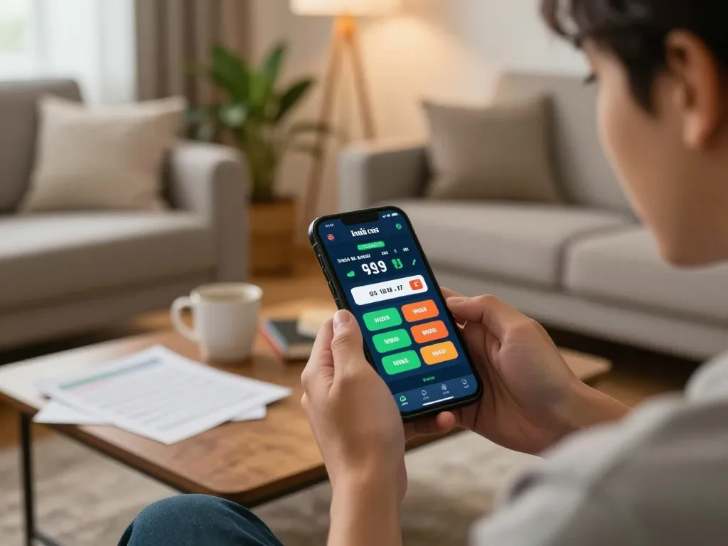 Engaging gameplay on Nhà cái kubet app in a cozy home environment.