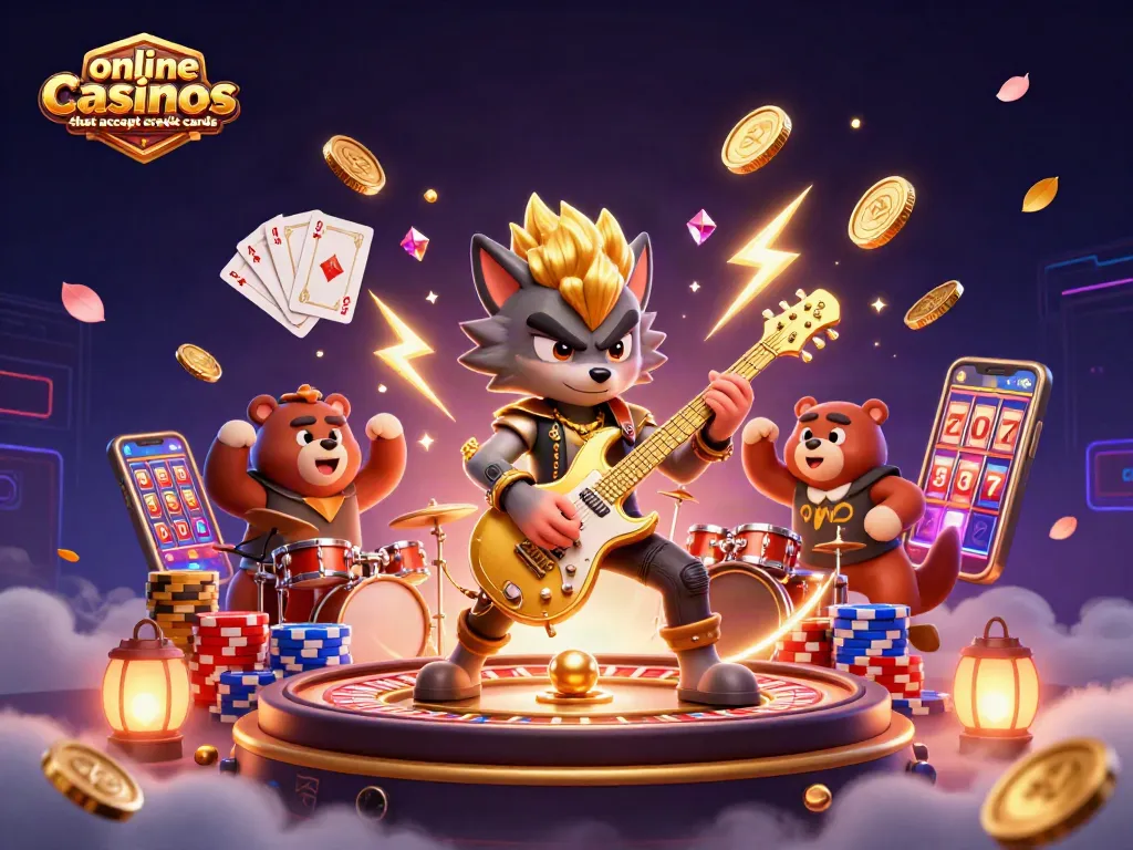 Experience the excitement of online casinos that accept credit cards with vibrant characters and dynamic games.