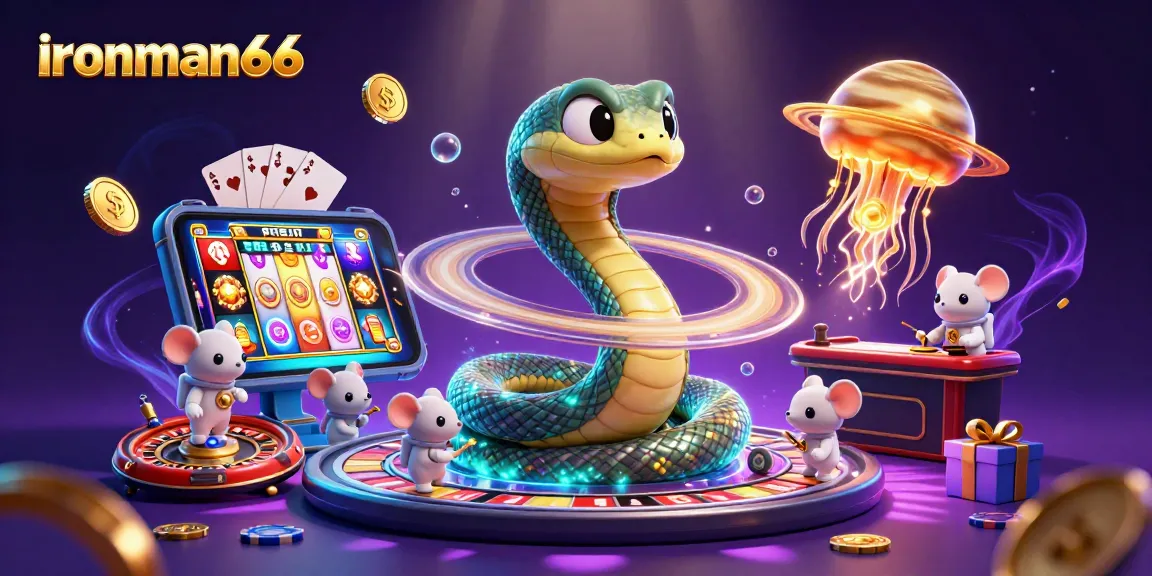 Experience the excitement of ironman66 as astronaut mice place bets around a cosmic roulette wheel.