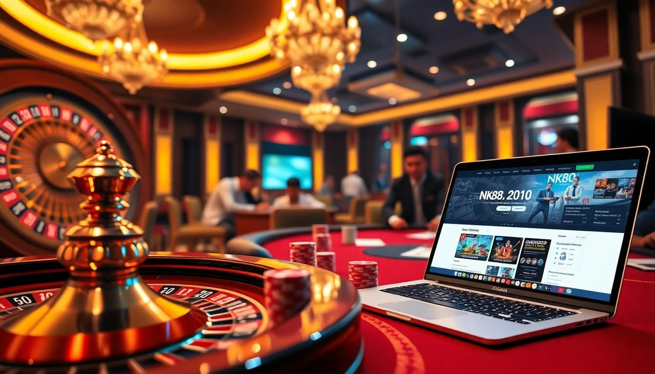 Experience the thrill of NK88 with lively poker games and a glamorous casino atmosphere.