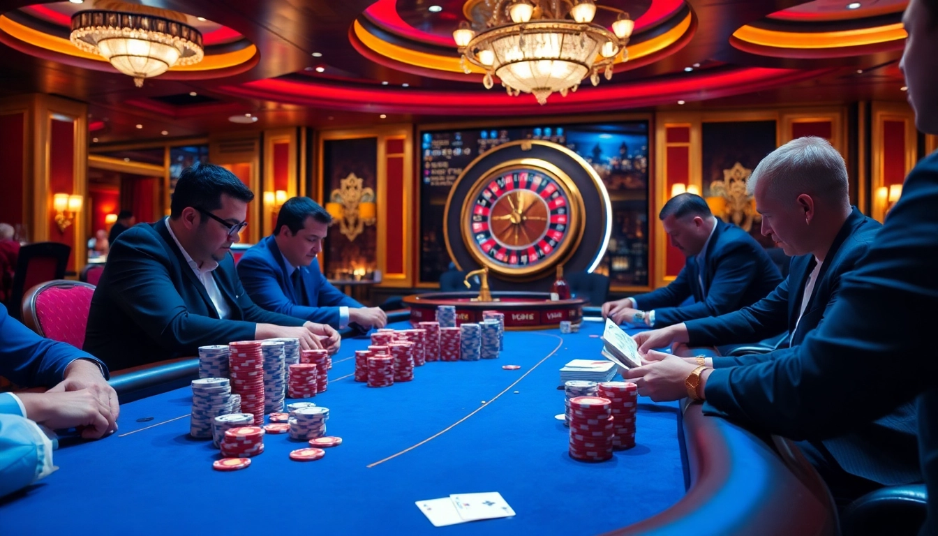 Experience the excitement of gg88 live gaming at a vibrant casino table with players and chips.