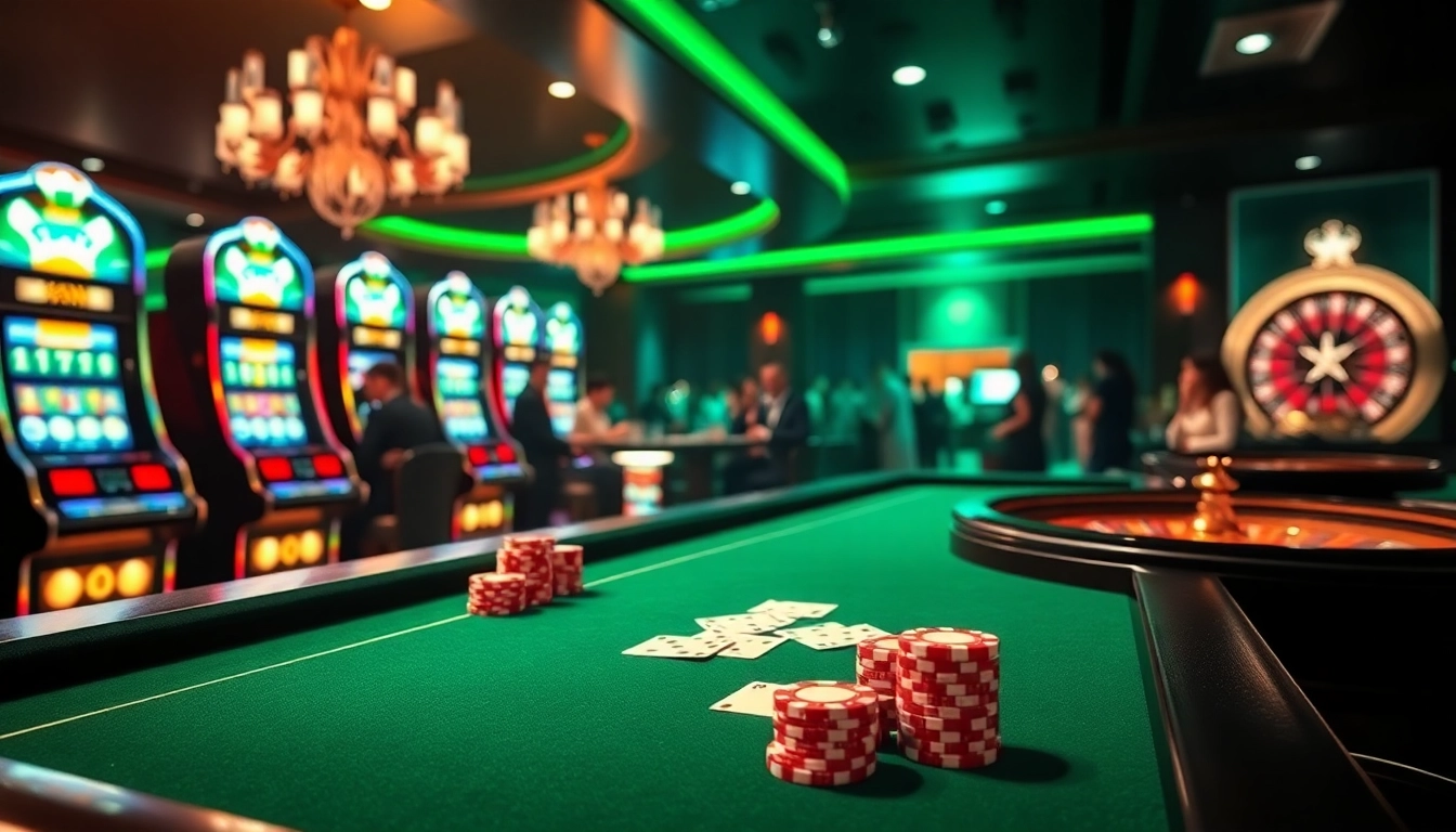 Gambling at XX88 with players enjoying poker and slot machines in a luxurious casino environment.