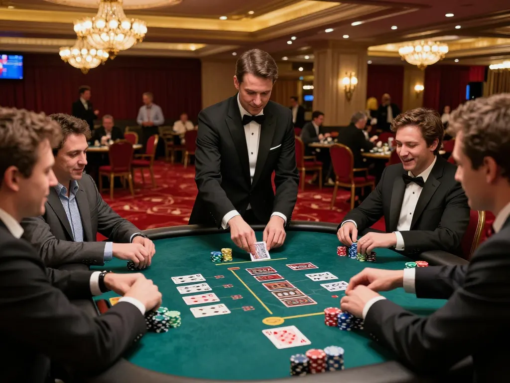 Players engaged in MM99 Đăng Nhập blackjack game, showcasing vibrant casino atmosphere and strategic gameplay.