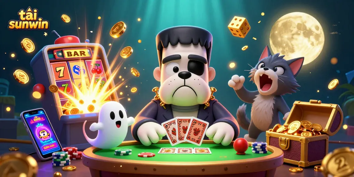 Engage with exciting gaming action as you tải sunwin, featuring colorful characters and vibrant casino elements.