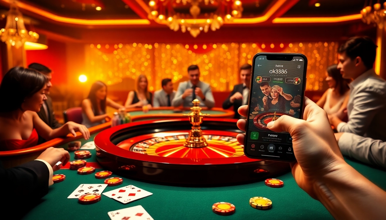 Experience the thrill of ok8386 casino with vibrant roulette action and players betting.