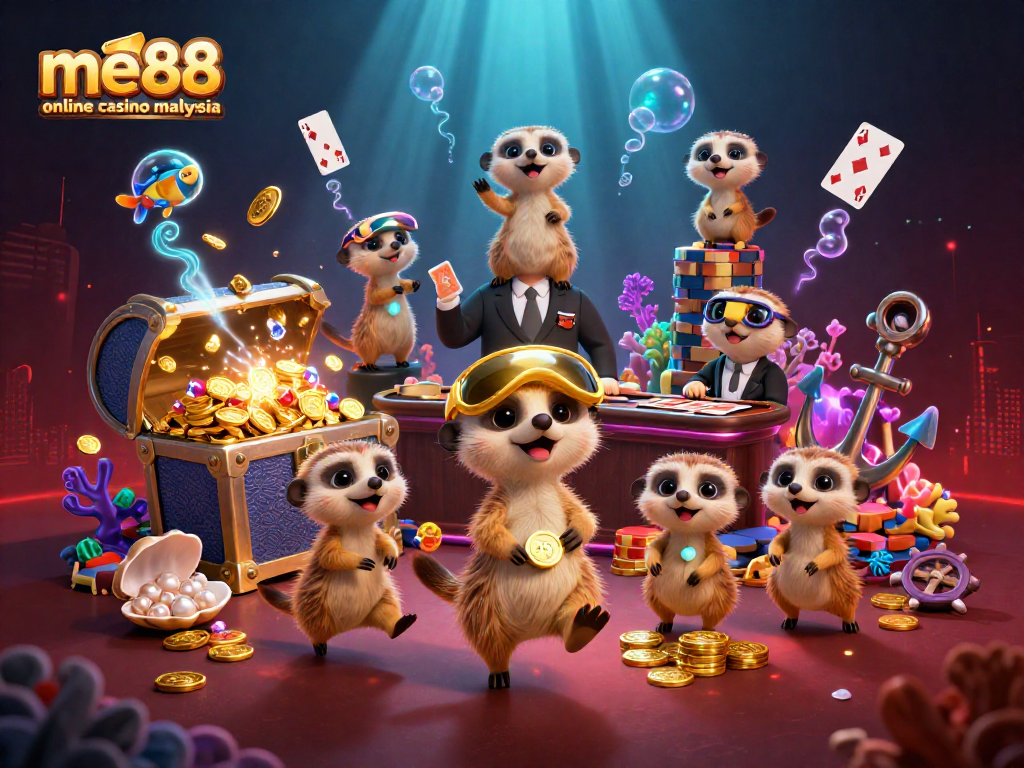 Experience thrilling gameplay at me88 online casino Malaysia with lively meerkat characters.