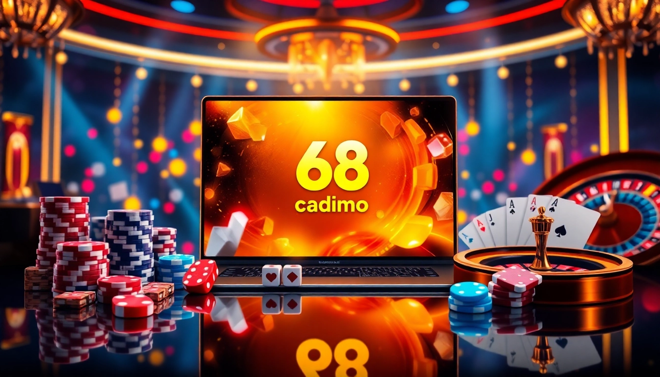 Engage in the thrilling world of 68 game bài with vibrant casino elements showcasing excitement.