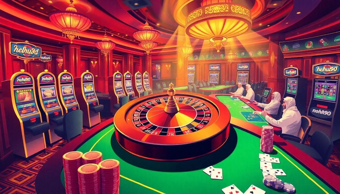 Experience thrilling gameplay with nohu90 at the casino tables featuring roulette, poker, and slots.