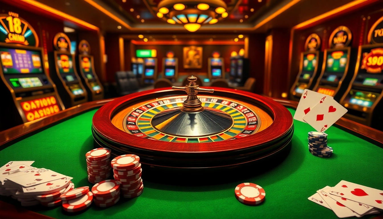 Experience the thrill of 68VIP online casino with luxurious gaming tables and vivid slot machines.