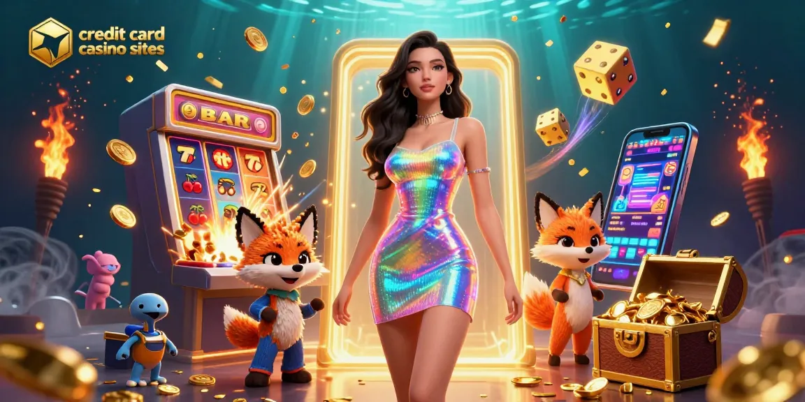 Explore vibrant credit card casino sites with a stunning jackpot scene featuring slots and immersive gameplay.
