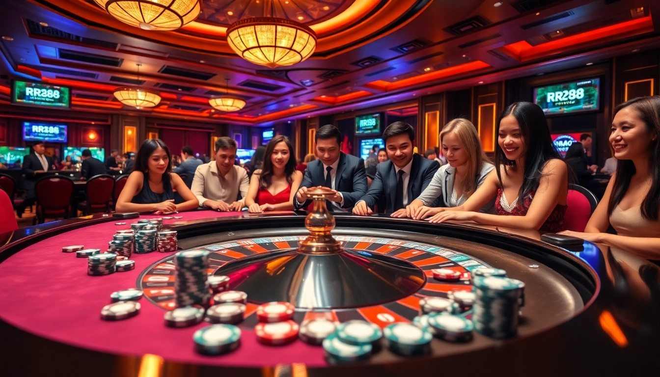 Engaging players at RR88's luxurious casino table experience.