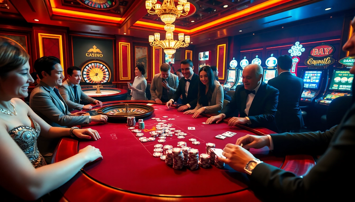 Poker players engaging at a high-stakes table, experiencing the thrill of mm88 com casino action.