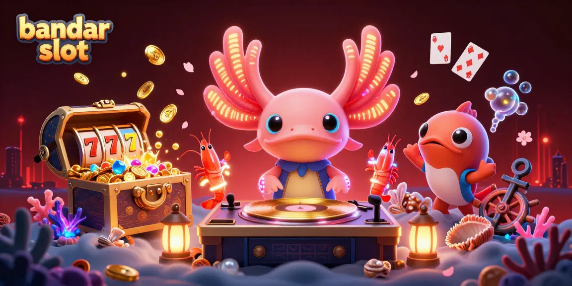 Permainan bandar slot yang menggembirakan dengan DJ axolotl neon dan harta karun bawah laut.