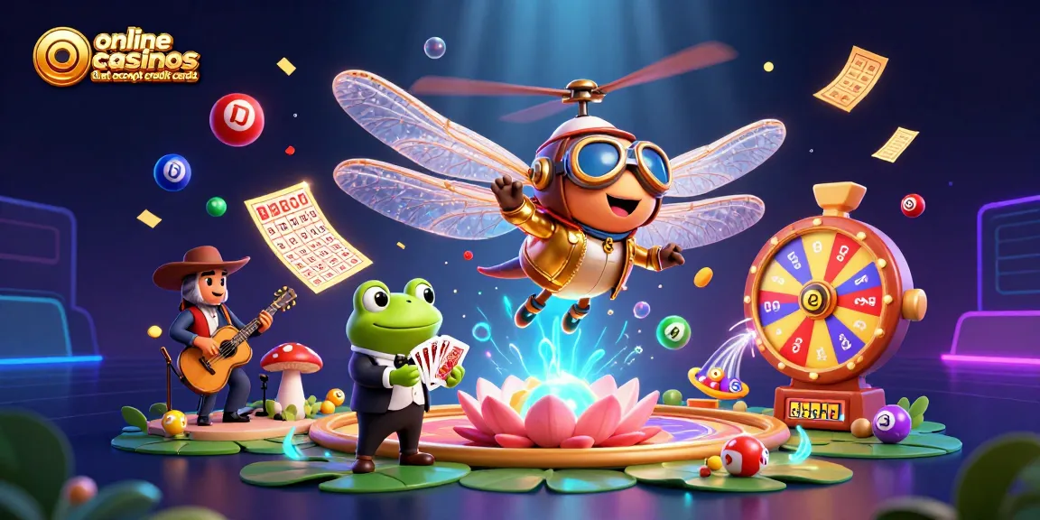 Experience online casinos that accept credit cards with dragonfly pilots and vibrant casino elements.