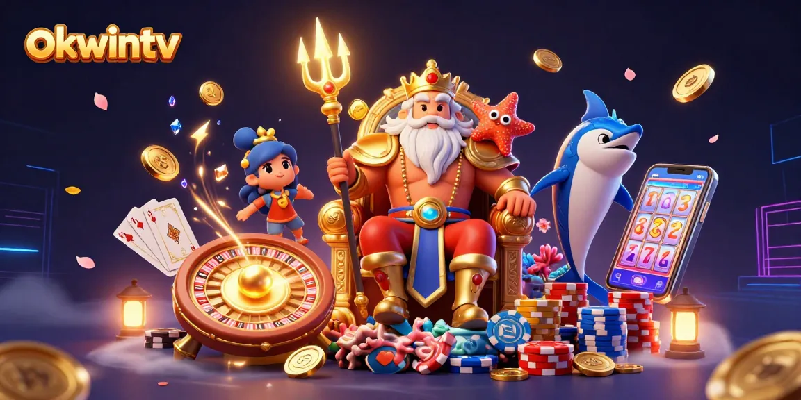 Place your bets on okwintv with vibrant casino elements and character interactions.