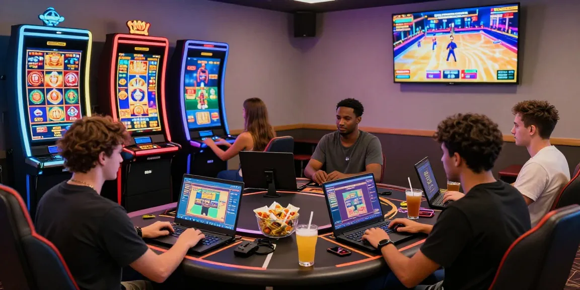 Players engaging in new online casinos UK gaming experience with vibrant screens and lively atmosphere.