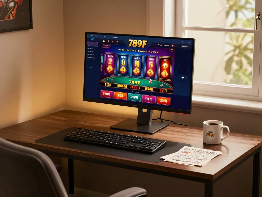 Engaging online gaming session with 789F interface displaying poker and slots.