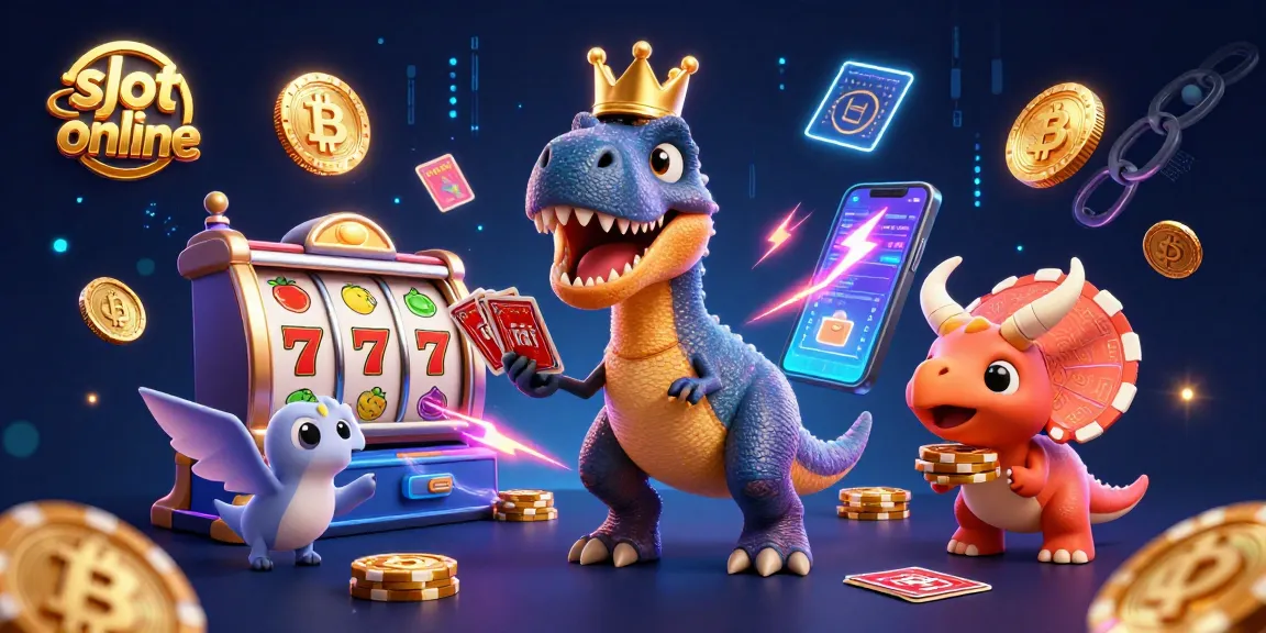 Putar slot online dengan karakter dinosaur yang ramah dan chip emas menumpuk.
