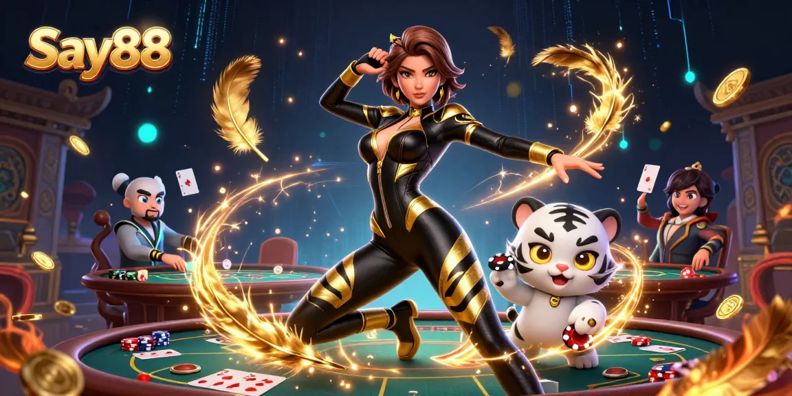 Engage in thrilling poker action with Say88, featuring dynamic game elements and vibrant characters.