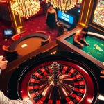 High-stakes action at the casino featuring OK8386 poker table with colorful chips and lighting.