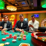 Experience the excitement of gaming in the world of OK8386 with vibrant casino tables and players in action.