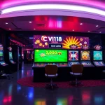 Interactive digital casino environment featuring games of C168