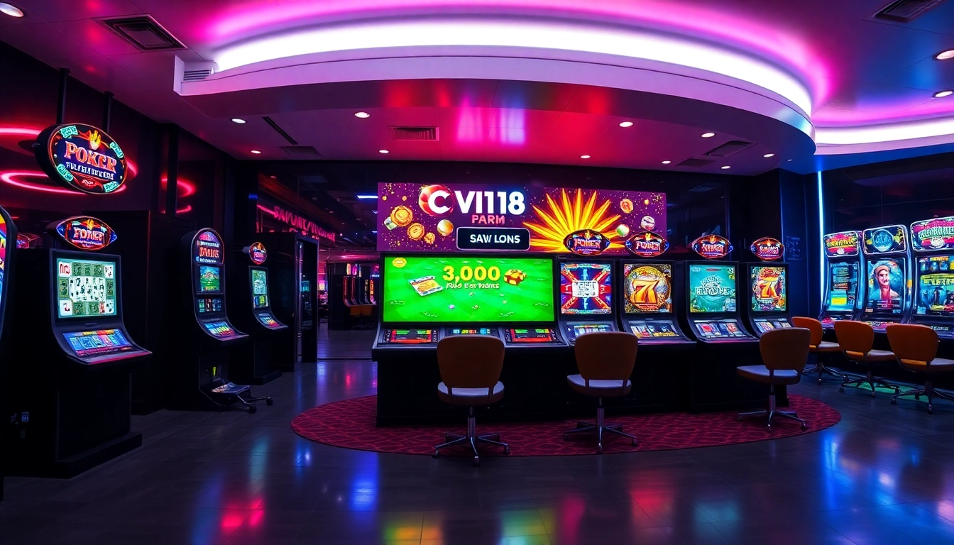Interactive digital casino environment featuring games of C168