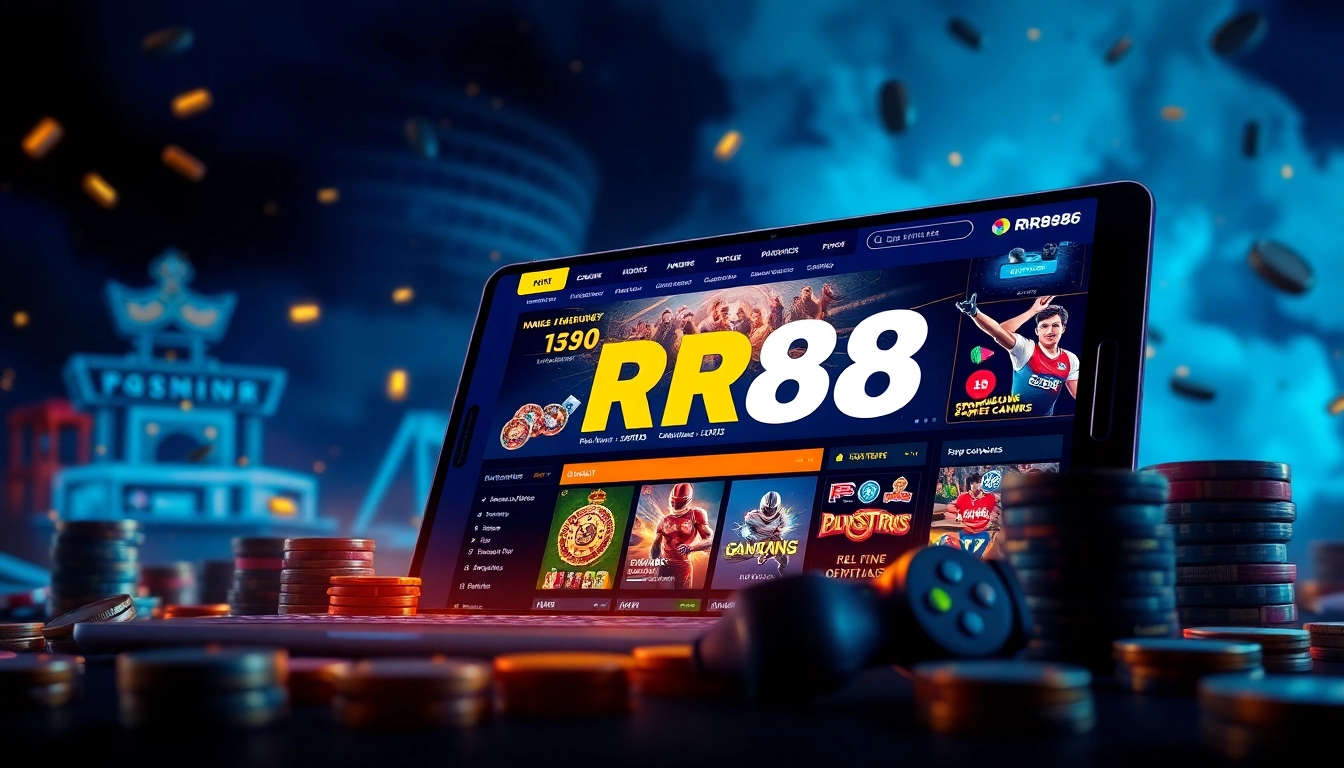 Interactive RR88 online gambling platform showcasing diverse betting options.