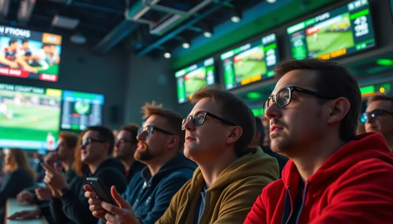Fans engaging in Sports Betting while watching a live game at a vibrant sports bar.