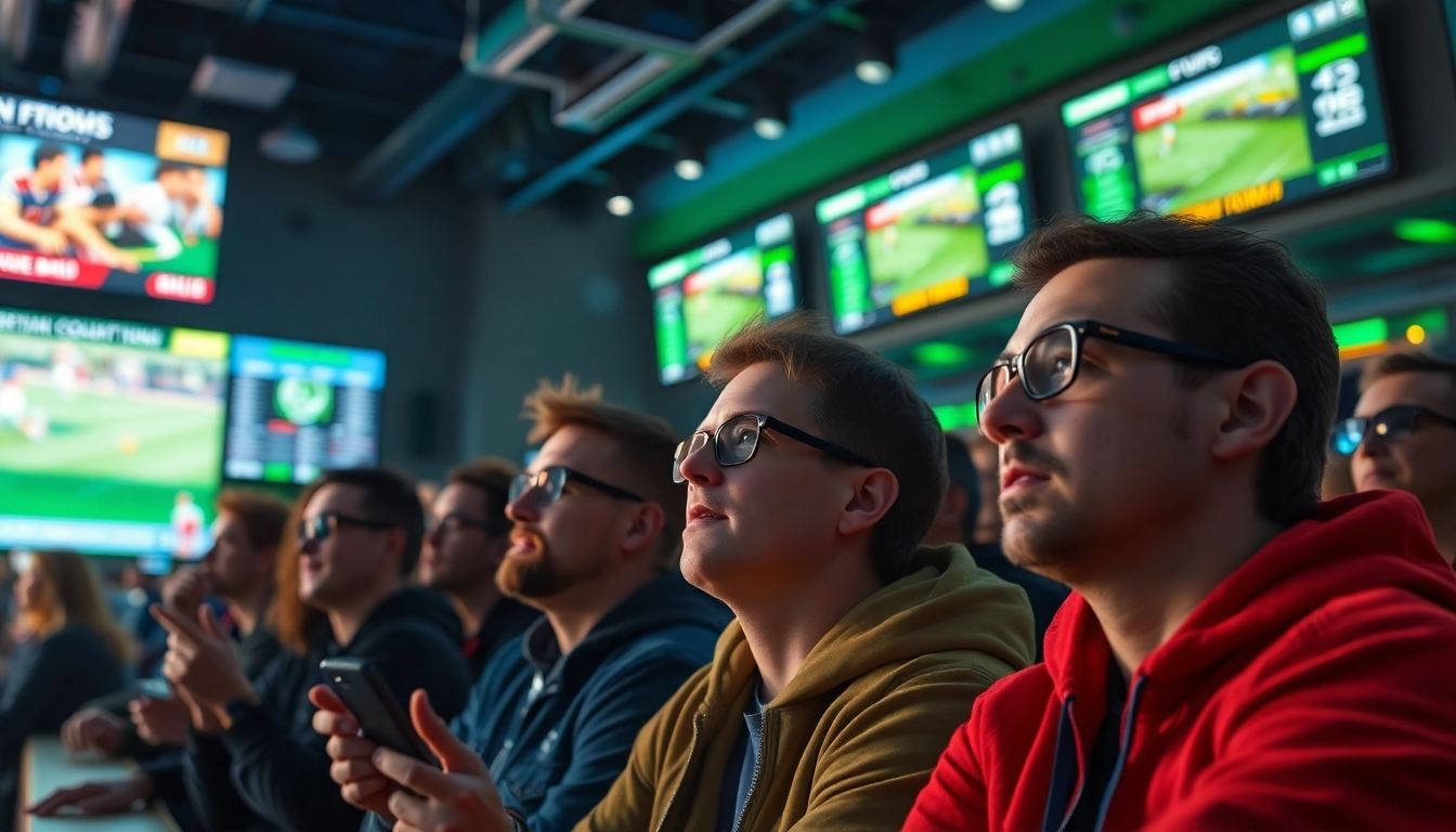 Fans engaging in Sports Betting while watching a live game at a vibrant sports bar.