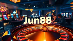 Experience the thrill of gaming at Jun88 Casino with roulette and poker.