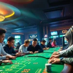 Engaged players enjoying a thrilling RR88 online gambling experience with vibrant casino elements.