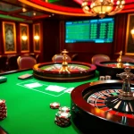 Experience thrilling gameplay at mm88 with a luxurious casino atmosphere featuring tables and cards.