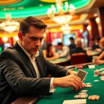 Engaging scene at a Blackjack Casino with players and dealer in action, highlighting the excitement of card games.
