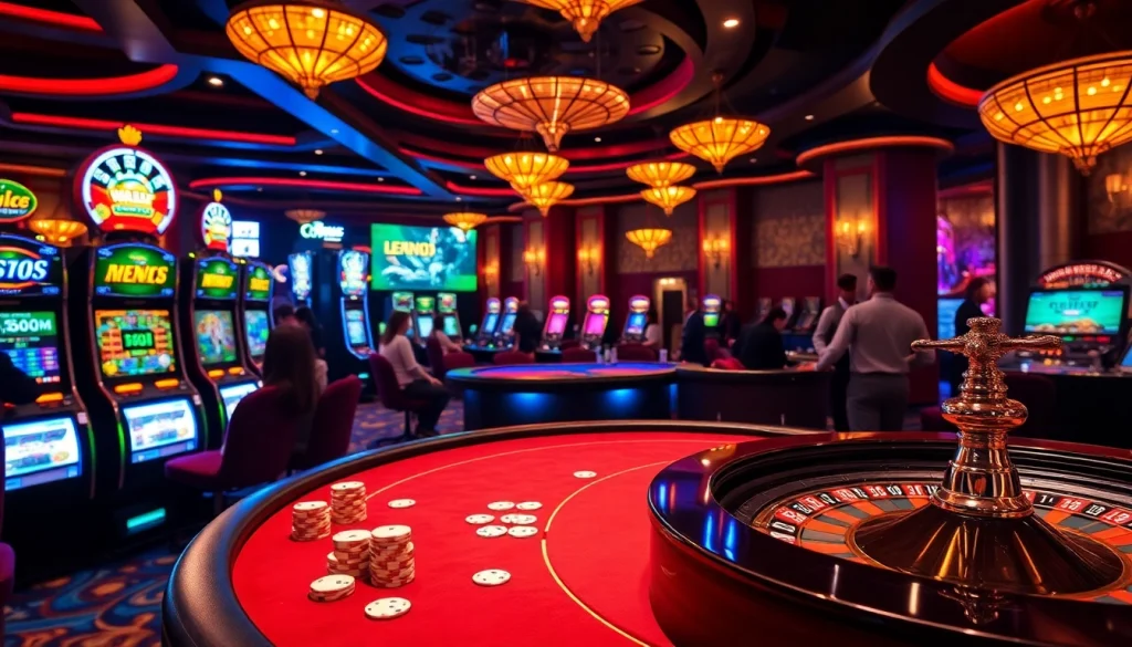 Experience thrilling gameplay at https://cm88.info/ with poker tables and vibrant slot machines.