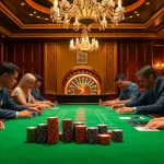 Engaging players at a C168-themed casino table during an exciting card game.