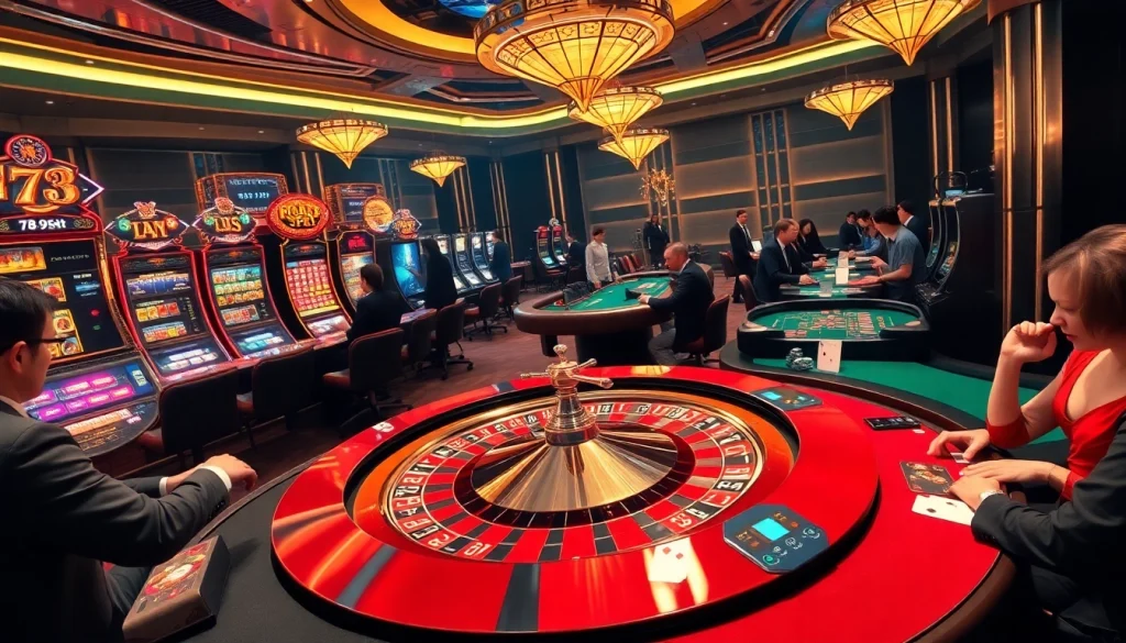 Experience the excitement of gambling at 789bet with a vibrant casino scene featuring poker and baccarat.