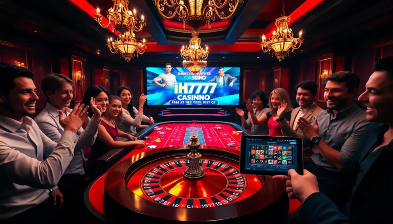 Experience thrilling gameplay at an IH777 casino table with vibrant chips and cards.