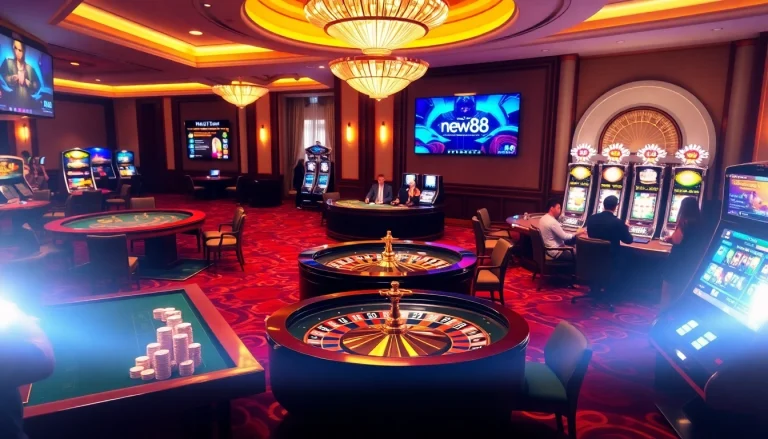 Experience the excitement of online gambling with new88's vibrant casino scene featuring thrilling games.