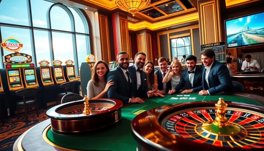 Players enjoying a thrilling night at the table games, exploring exciting options at 789win.apartments.