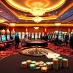MM88 casino experience with vibrant slot machines and high-stakes poker tables.